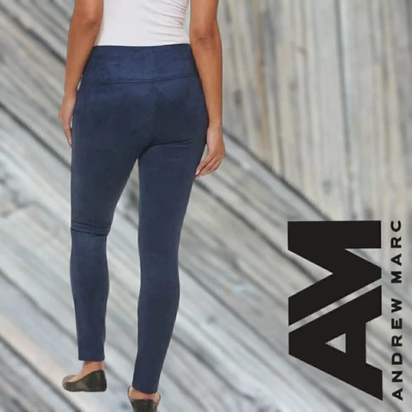 Andrew Marc | Womens Lightweight Faux Suede Pull on Pant | Navy | NWOT - Picture 2 of 6